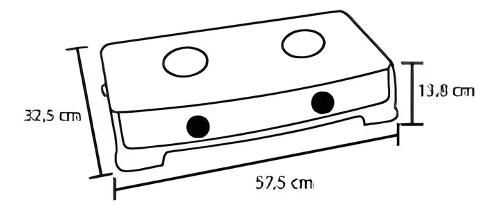 Placa de cocina con alimentación a gas - Haceb COCINETA AR GAS-2 GP color negro - 2 hornallas