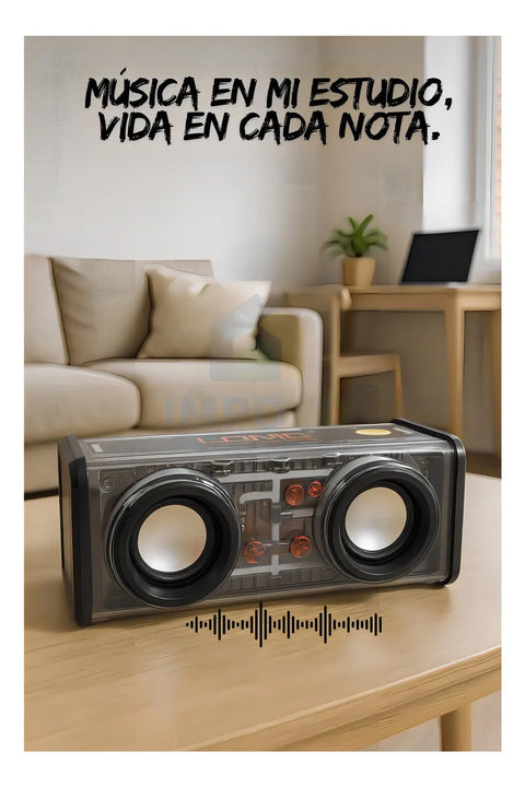 Bocina Portátil Ligero Bluetooth Tws Altavoz Inalámbrico Recargable Parlante Ldnio Luces Led Rgb Sonido Estéreo Graves Potentes Reproductor Música Negro Compacto Duradero