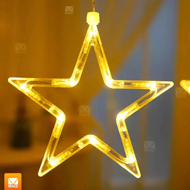 Extensión Luces Led Estrella X6 M Luz Navidad Amarilla Cálido