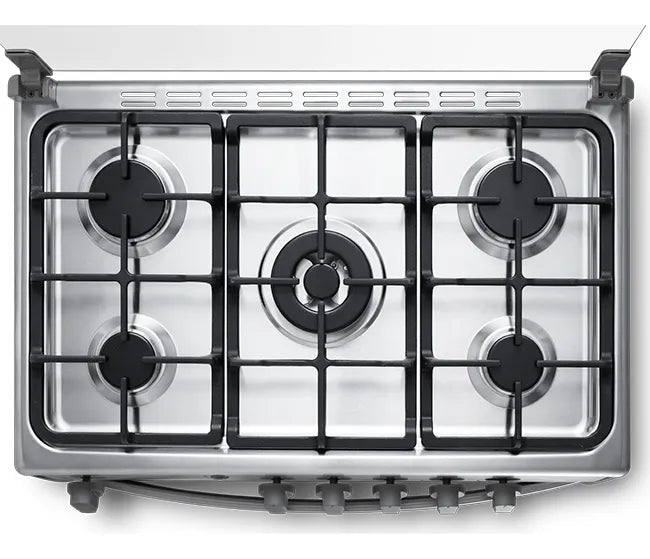 Estufa De Piso Indurama Alcala 32 Horno Grill 5 Puestos Color Gris