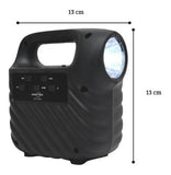 Parlante Bluetooth / Radio Recargable Con Linterna Portátil Negro