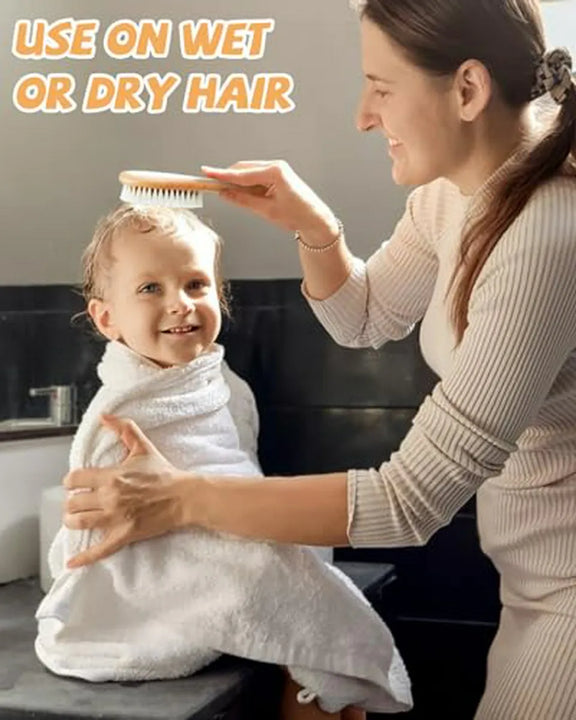 Cepillo De Pelo Para Bebé De Cerdas Naturales, Suave Y Delic