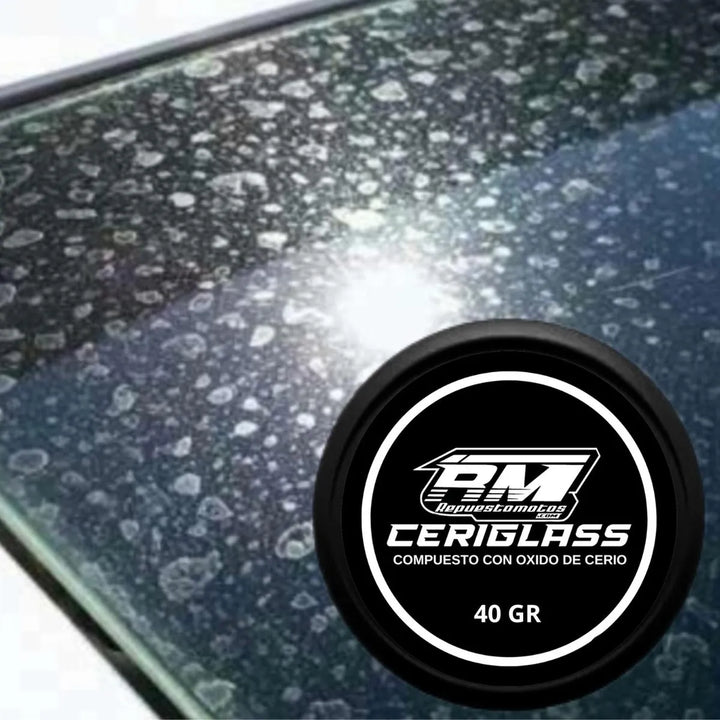 Oxido Cerio 40gr + Limpiavidrios + Paño