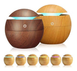 Humidificador Ultrasónico Qatar Shop 130mL Luz Nocturna Aromático Marrón Oscuro