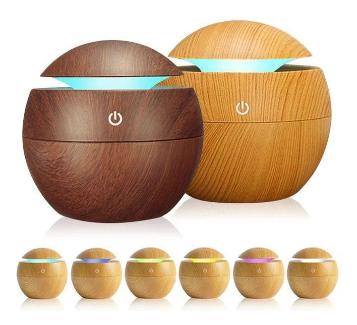 Humidificador Ultrasónico Qatar Shop 130mL Luz Nocturna Aromático Marrón Oscuro