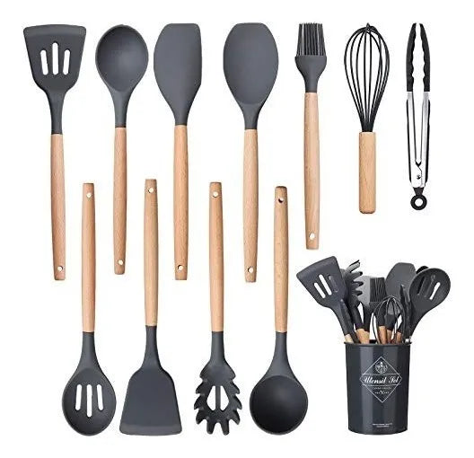 Set De 12 Utensilios De Cocina Silicona Resistentes Al Calor