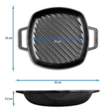 Sarten 10*10 D/asa De Hierro Fundido Esmaltado Victoria Color Negro