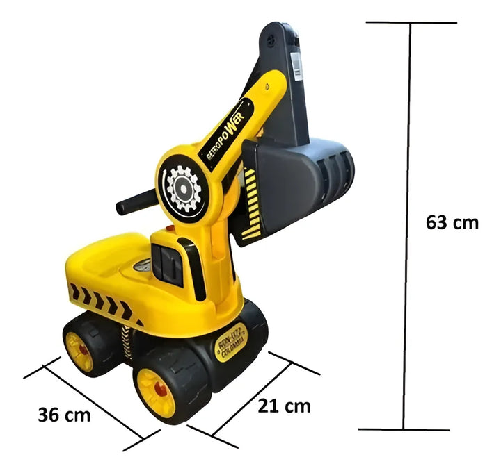 Retroexcavadora Montable Juguete Amarillo