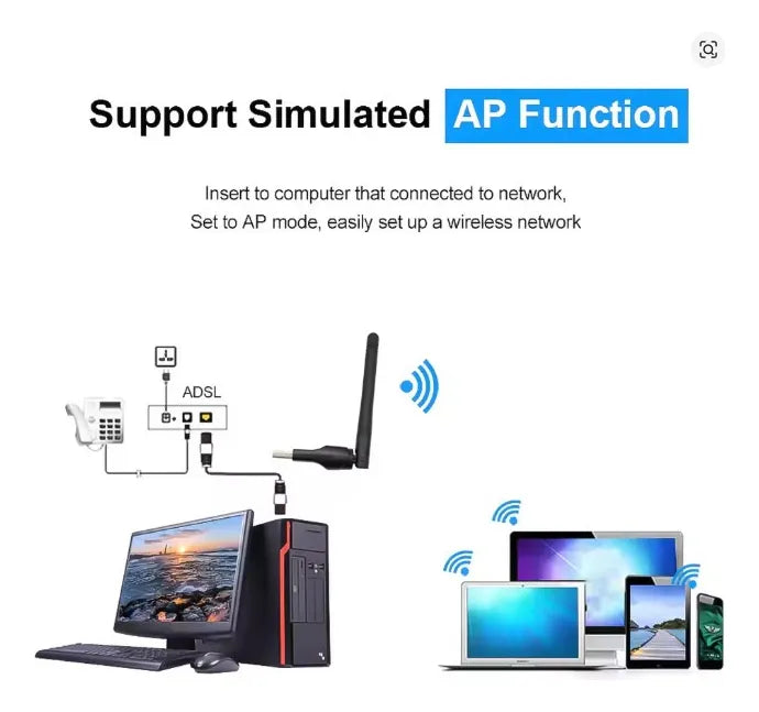 Antena Usb Wifi Inalámbrico 150mbps