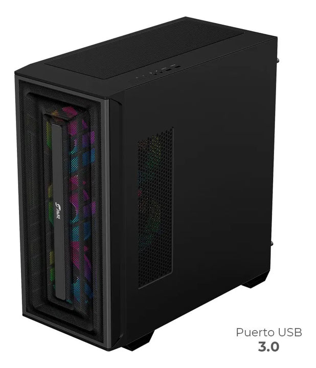 Chasis Gamer E-atx Argb 7 Coolers Argb Jx-125 War Hammer Negro