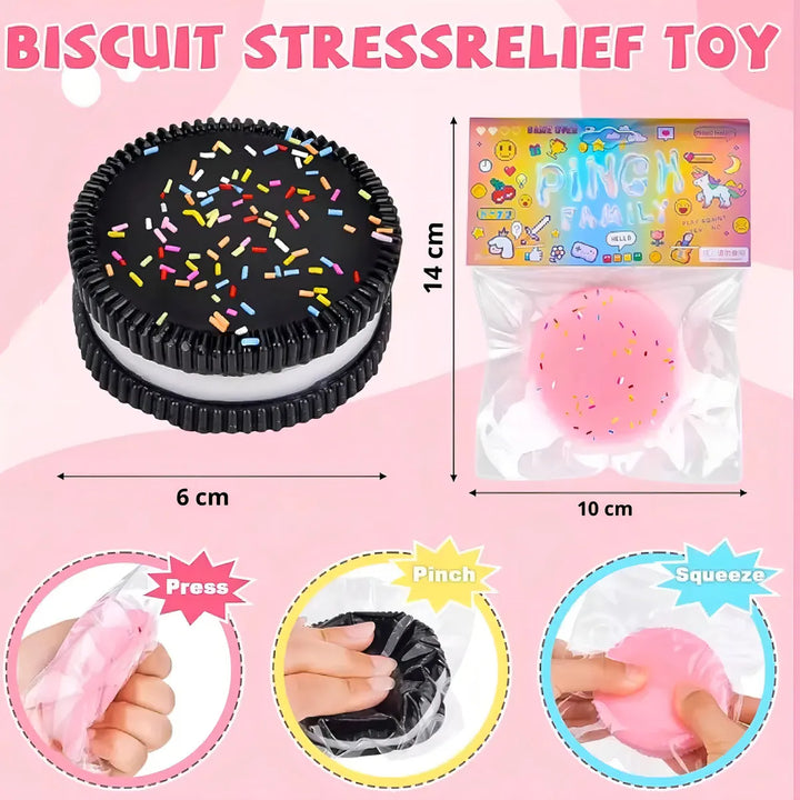 Pack 2 Juguetes Squishys Oreo Kawaii Antiestrés Pegajoso Color Negro