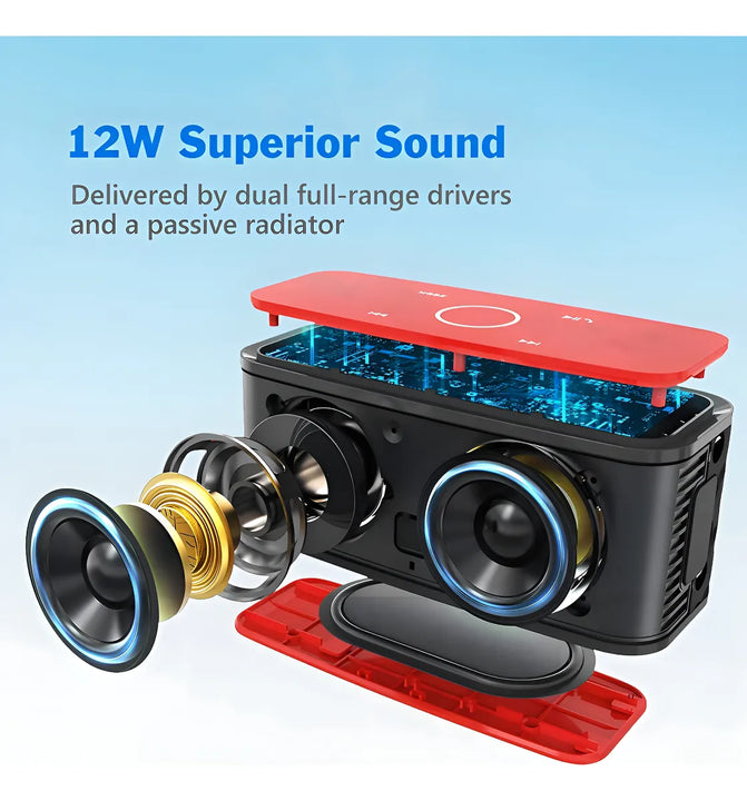 Bocina Bluetooth Doss Soundbox 12w Ipx4 12 Horas Bateria Color Negro