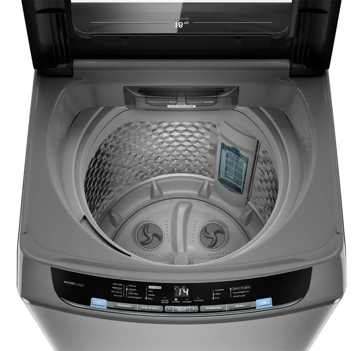 Lavadora Electrolux carga superior 18Kg essential care gris EWIX18F3CSG