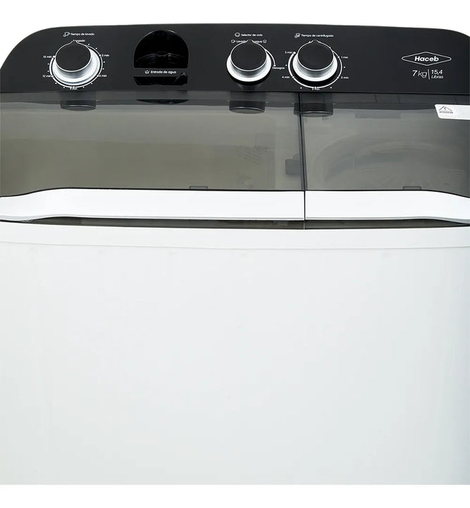 Lavadora Semiautomática De 7 Kg Blanca Color Blanco