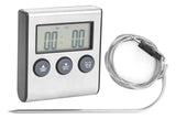 Termómetro Digital Horno Cocina Bbq Sonda Acero Iman Base Plateado