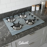 Estufa De Empotrar Vidrio Templado 62x52cm Gas Natural 6583 Color Gris