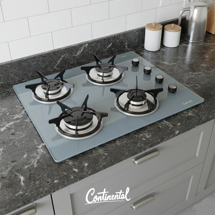 Estufa De Empotrar Vidrio Templado 62x52cm Gas Natural 6583 Color Gris