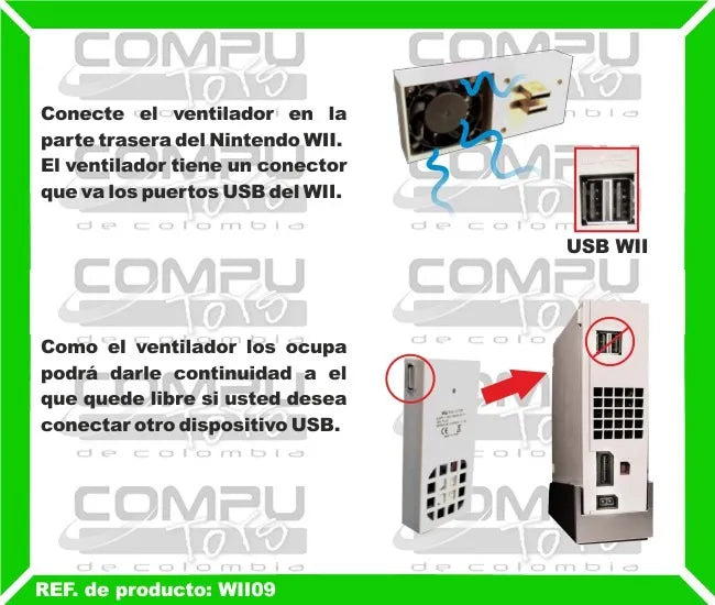 Zwii09 Disipador De Calor Para Nintendo Wii Usb Computoys