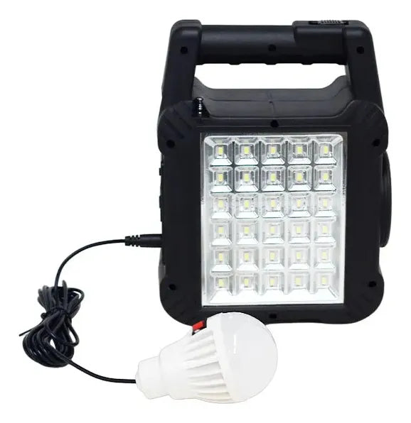 Bocina Bluetooth Portable 2.5 Panel Solar Lámpara Power Bank Negro