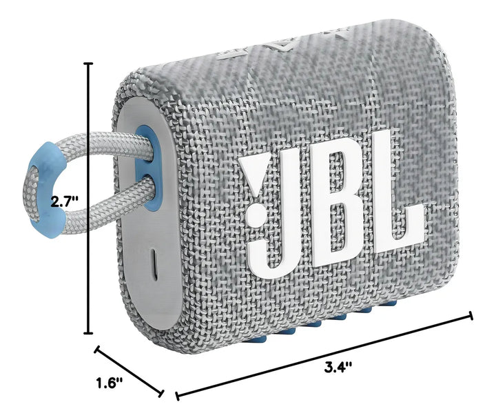 Altavoz Portátil Jbl Go 3 Eco Bluetooth Impermeable, 5 Horas Color Gris