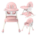 Silla Comer Comedor 3 En 1 Reclinable Plegable Para Bebé Color Rosa