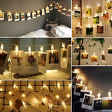 Guirnalda de luces LED para fotos, 20 clips de fotos en color de The A Lights