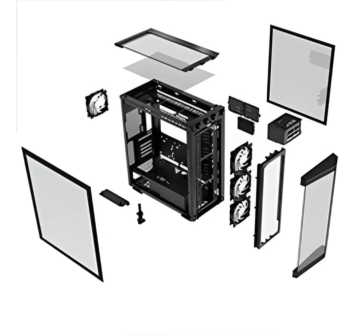 Xpg Gabinete Gamer Battlecruiser Ii St E-atx 4 Fan Argb Cristal Templado Blanco Battlecruiseriist-whcww