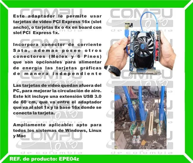 Zepe04z Extensor Pci Express 1x A 16x Externo Computoys