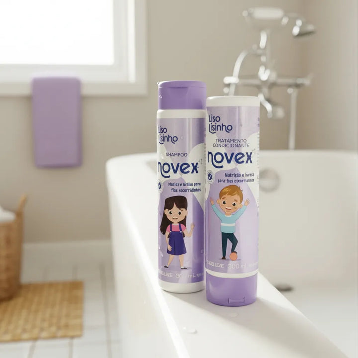 Kit Shampoo Y Acondicionador Novex Liso Lisinho Para Niños