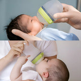 Comotomo biberón de silicona 150ml anticólico color verde 2 unidades