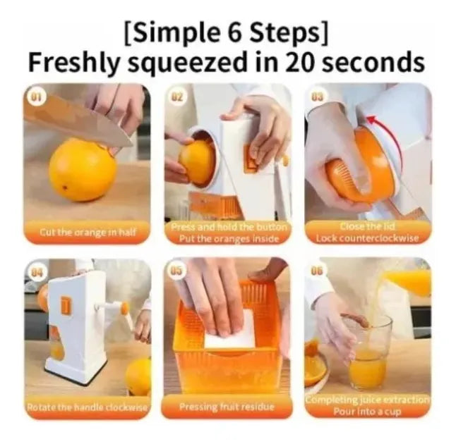 Exprimidor De Naranjas Manual Extractor De Jugos Citricos Blanco