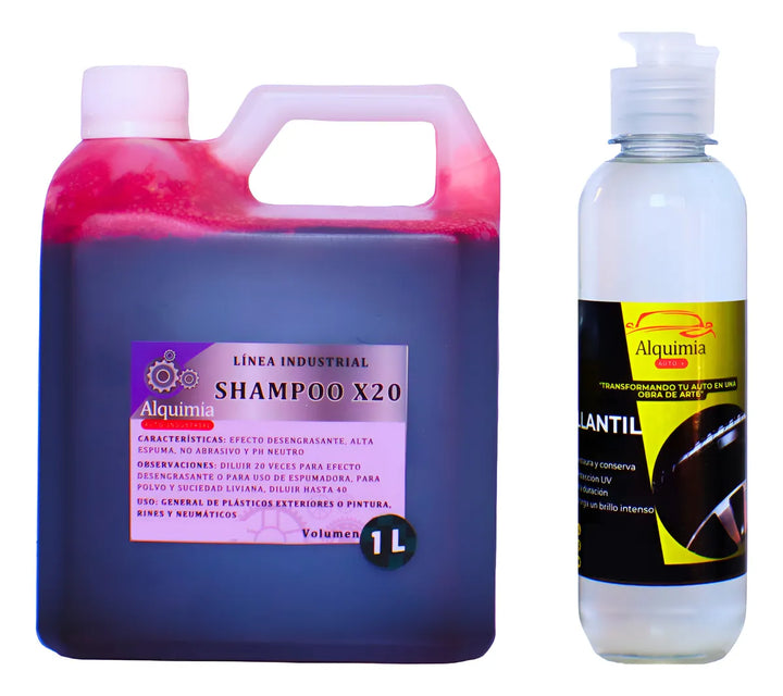 Litro De Shampoo X20 Y Llantil De 250 Ml