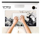 Alfombrilla De Mouse Anime Japonés 80x39 Escritorio Completo Gris Anime Japones