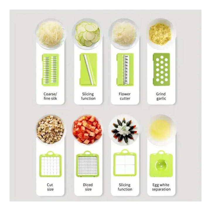 Cortador De Verduras Mandolina 28 En 1 Rallador Rebanador Gris