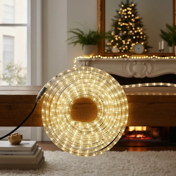 Manguera Led 3 Vias Luces Navideñas X 20mt Blanco Calido