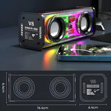 Bocina Portátil Bluetooth 5.0 Rgb 10w 1800mah Altavoces V8 Color Negro