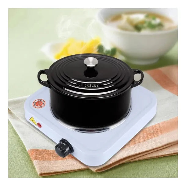 Estufa Eléctrica Portátil Cocina Sobre Mesa Un Puesto Blanco