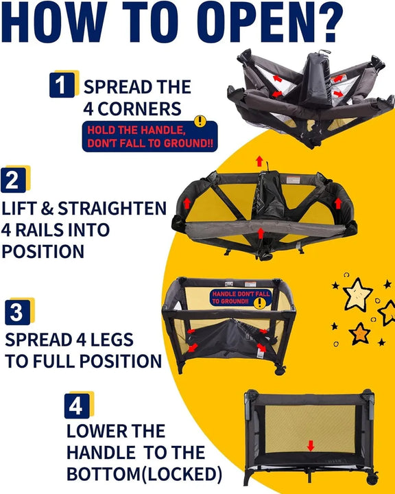 Cuna 4 En 1 Para Bebé Con Cambiador Y Moisés Bedside