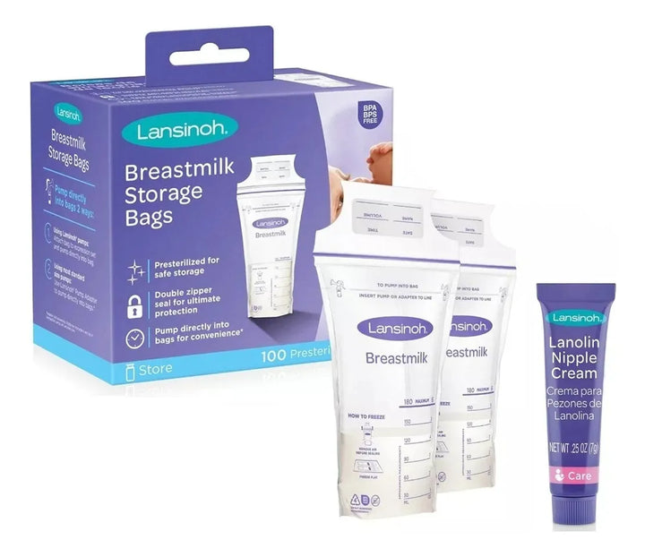 Bolsas Almacenamiento Leche Materna 100 Unds + Crema Pezones