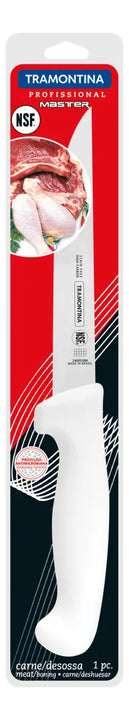 Cuchillo para Deshuesar Tramontina Profesional 24605186 con Lámina de Acero Inoxidable y Mango en Polipropileno Blanco 6"