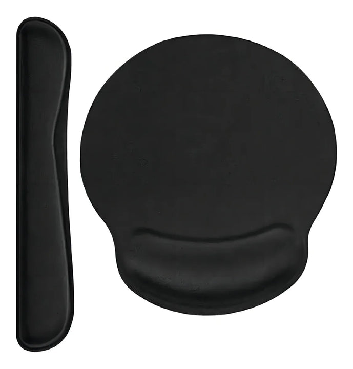 Kit Mouse Pad Y Reposa Muñecas De Teclado Ergonómico Color Colores Diseño Impreso Liso