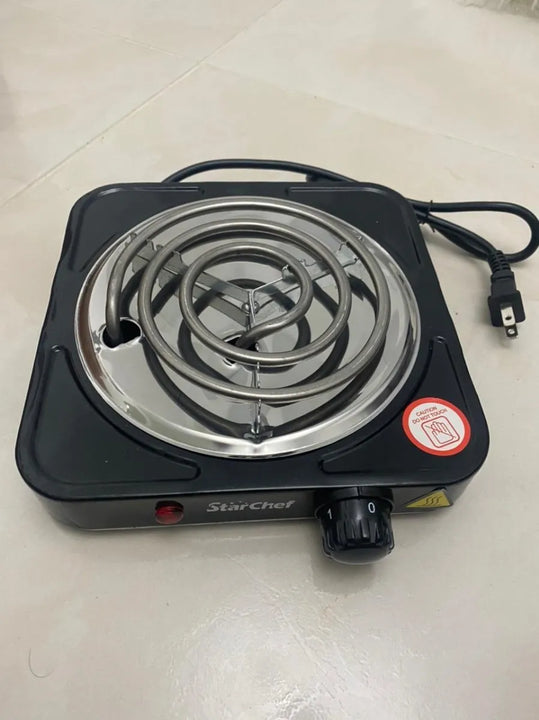 Estufa Eléctrica 1 Puesto 5 Niveles De Temperatura Color Negro