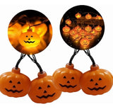Guirnalda 10 Led Calabazas Extensión Halloween 2mt Pilas Aa