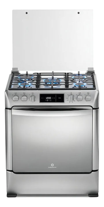 Estufa De Piso Indurama Roma 30 5 Puestos Grill Plancha Color Gris