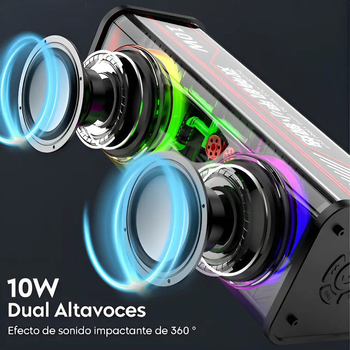 Bocina Portátil Bluetooth 5.0 Rgb 10w 1800mah Altavoces V8 Color Negro