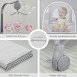 Cuna De Bebé Portátil Con Colchón Y Cambiador Rosa