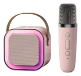 Parlante Karaoke Portátil Mini Con Micrófono Inalámbrico Bt Color Rosa