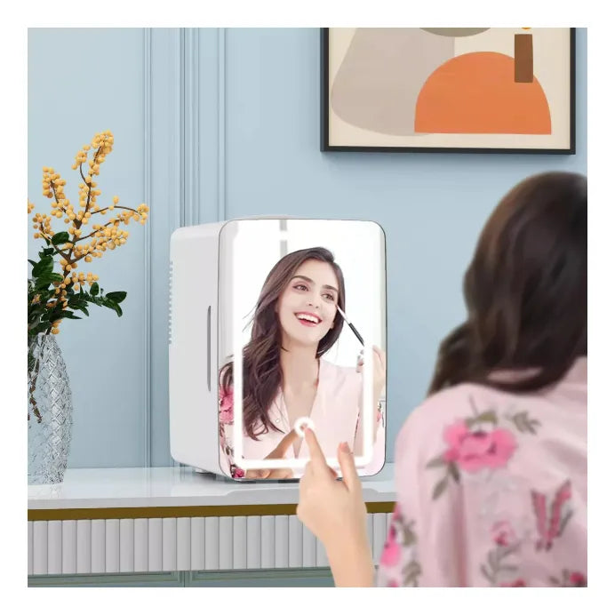 Nevera Para El Cuidado De La Piel Con Espejo Led Nv-4l Aleatorio