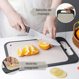 Tabla De Picar Alimentos Acero Inoxidable Antibacterial Geométrico Plateado