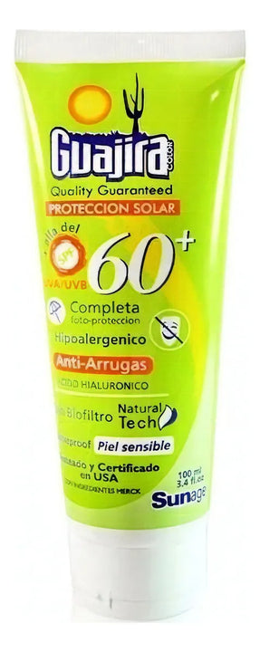 Bloqueador Solar Guajira Spf 60+ Antiarrugas Resistente Agua